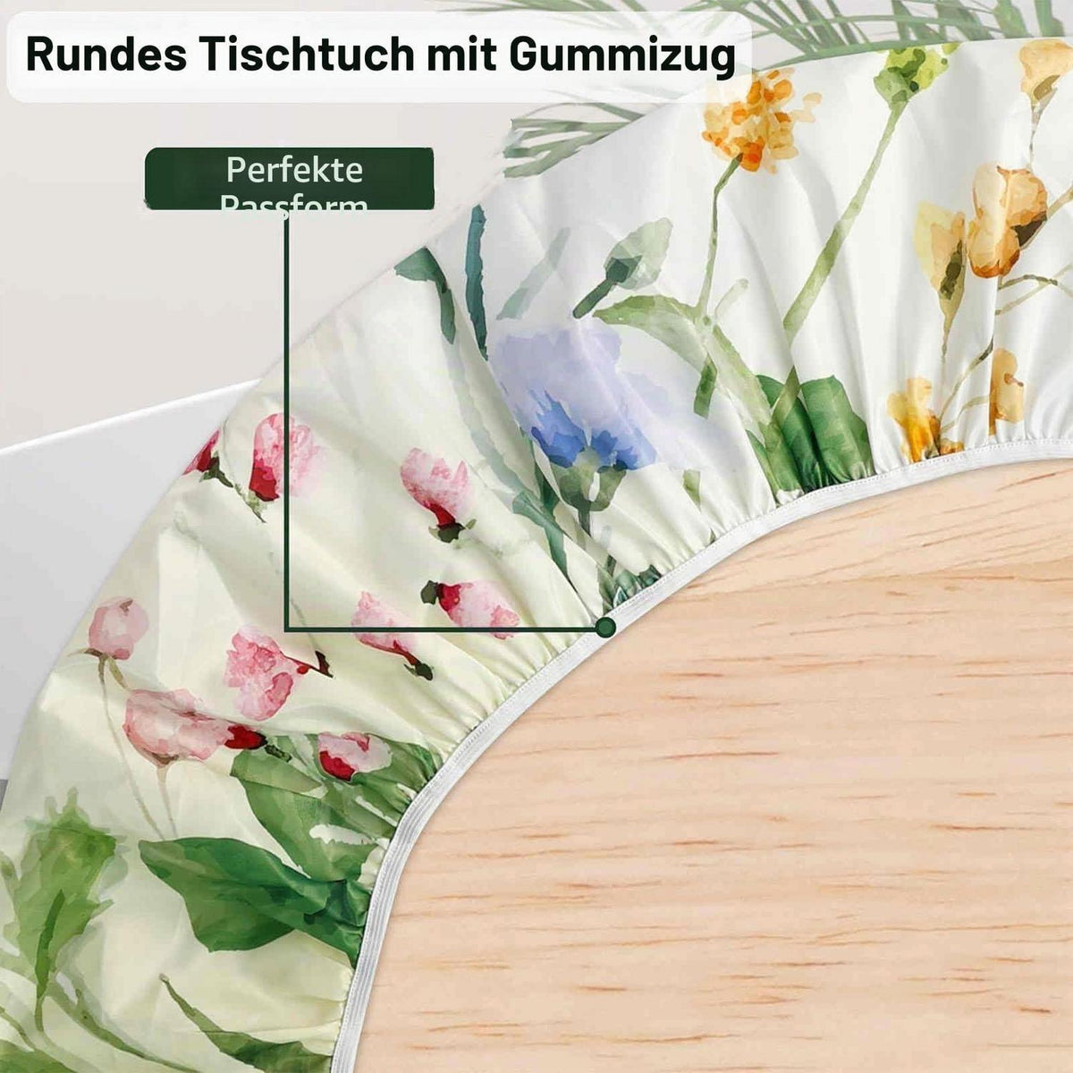 Runde Tischdecke elastisch, abwaschbar, rot, 80 cm