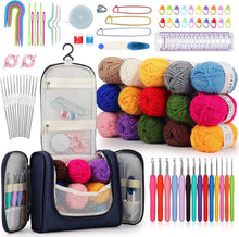 Häkelset für Anfänger mit 15 Acrylwolle, Zubehör & Tasche