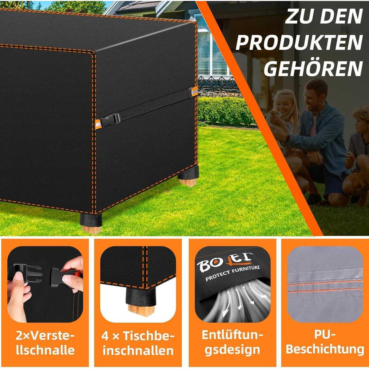 Gartenmöbel Abdeckung Winterfest | 420D Oxford | 150x90x75cm