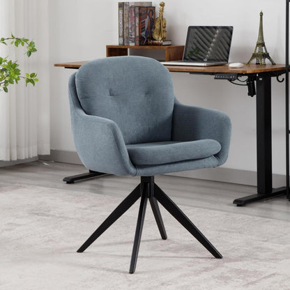 Moderner Chenille Bürostuhl mit Armlehnen, Blau