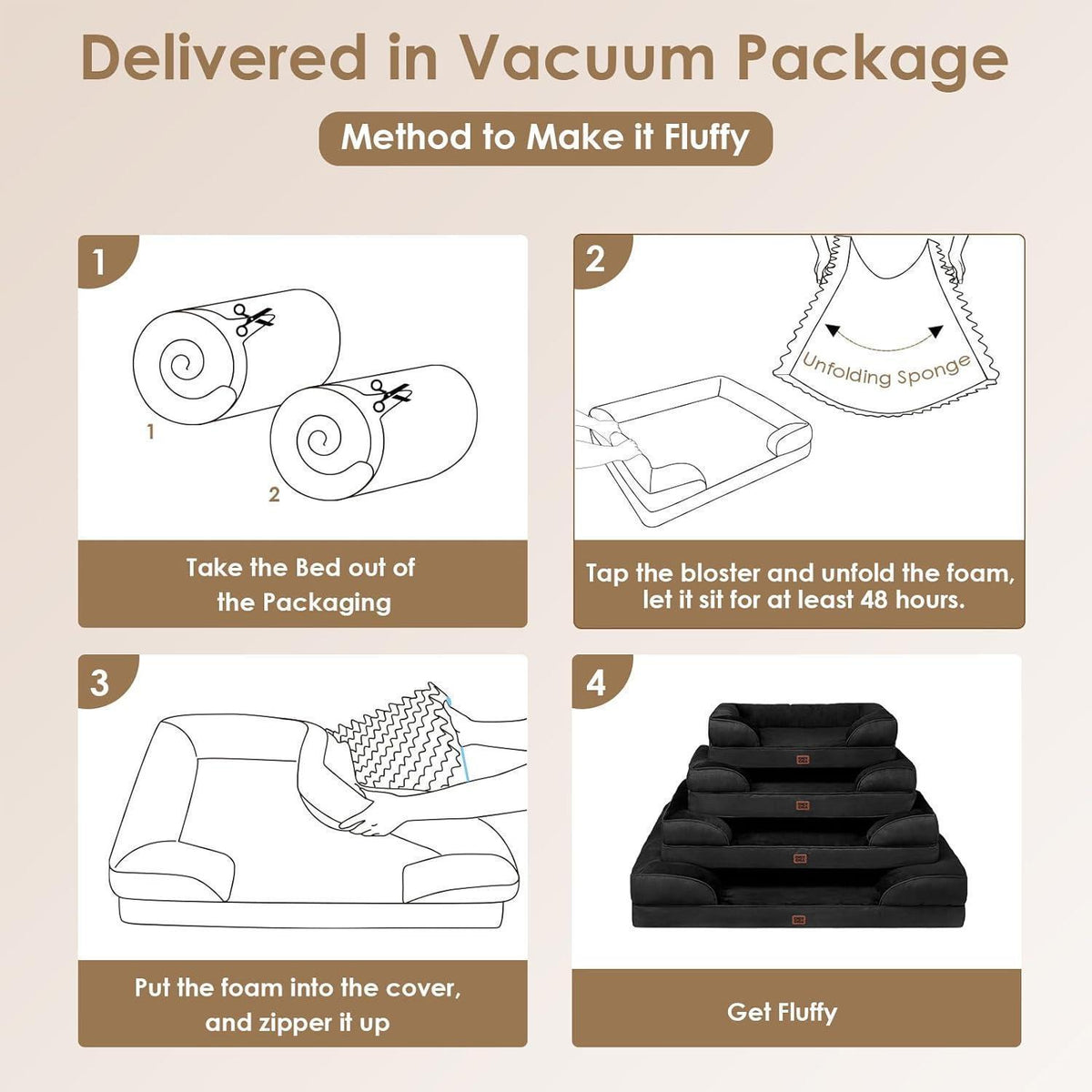 Orthopädisches Hundebett XXL mit Memory Foam, waschbar, wasserdicht