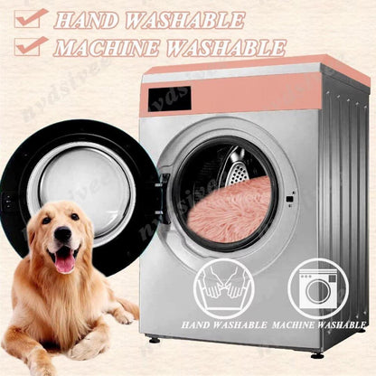 Rundes Hundebett Plüsch – Waschbar & Rutschfest, Dunkelblau 120cm
