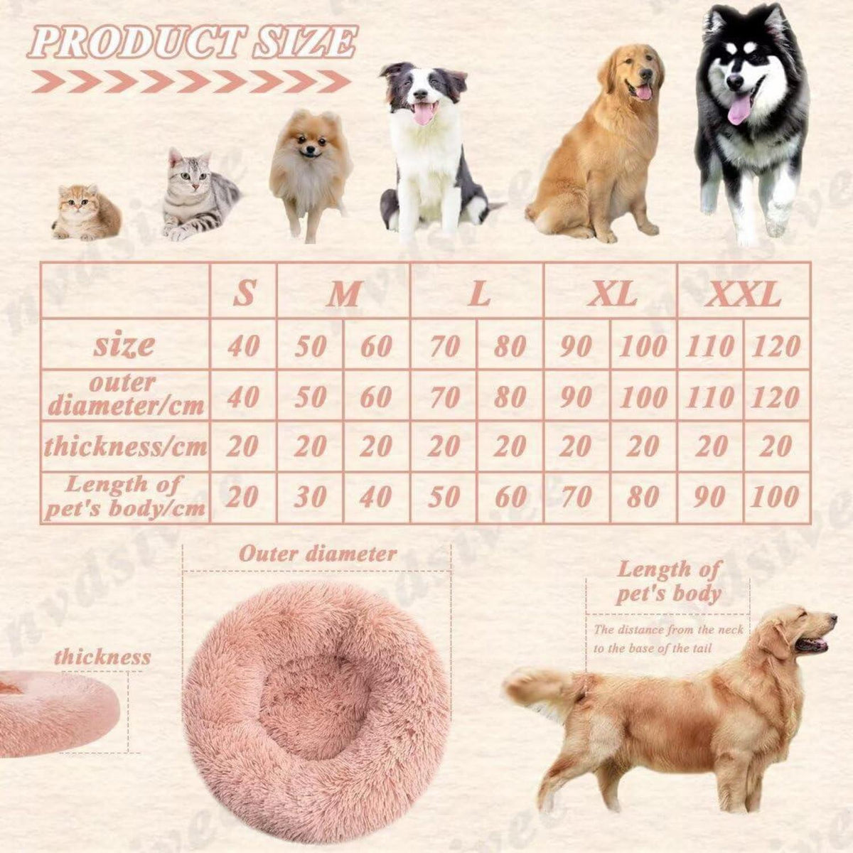 Rundes Hundebett Plüsch – Waschbar & Rutschfest, Dunkelblau 120cm