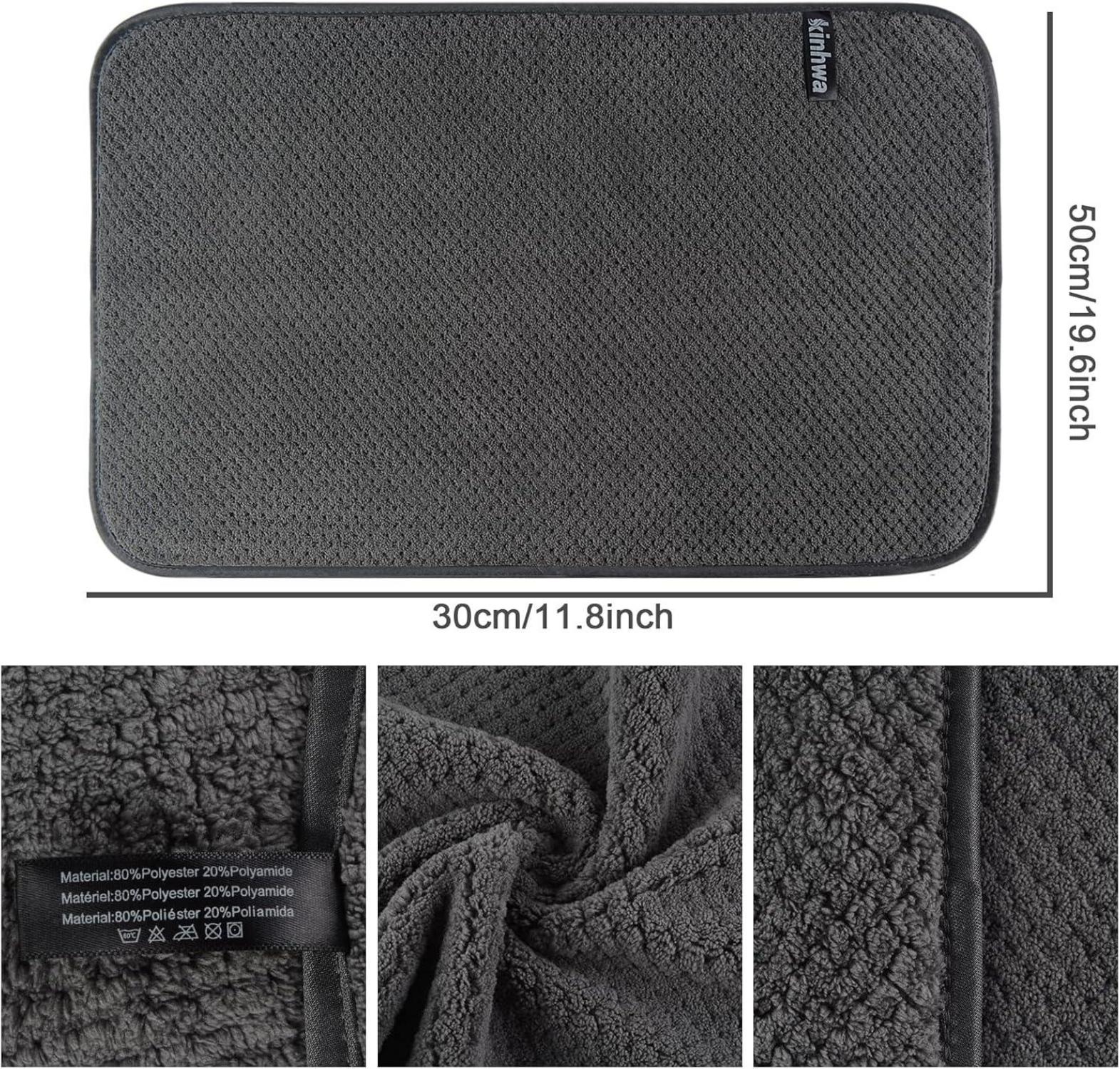 10er Pack Mikrofaser Gästehandtücher 30x50cm Dunkelgrau mit