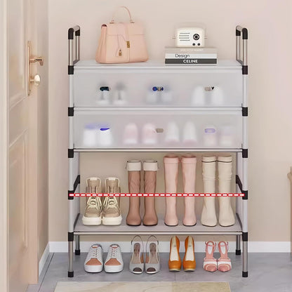 Sifxouped-Schuhregal 5-Tier Weiß Platzsparend & Geschlossen