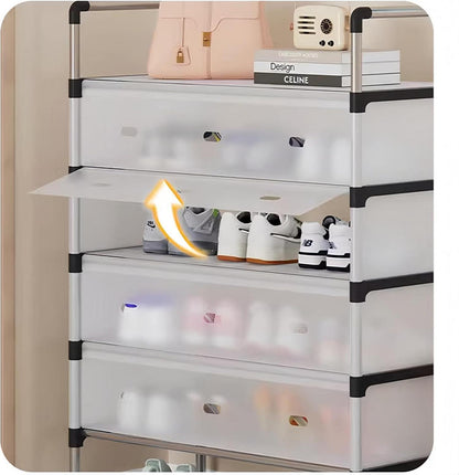 Schuhregal 5-Tier Geschlossen weiß, Platzsparend, Einfache Montage 66