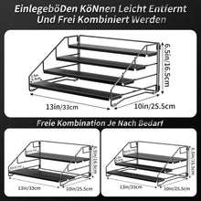 Gewürzregal 4 Etagen Schwarz Metall Einstellbar, Ohne Bohren