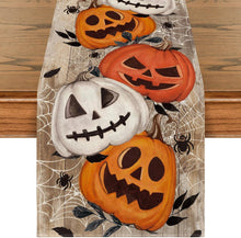 Artoid Mode Halloween Tischläufer Kürbisse Spinnennetz Jack-o-Laterne