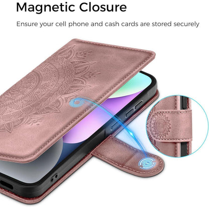 iPhone 14 Klapphülle mit Kartenfach, Ständer, Rosa