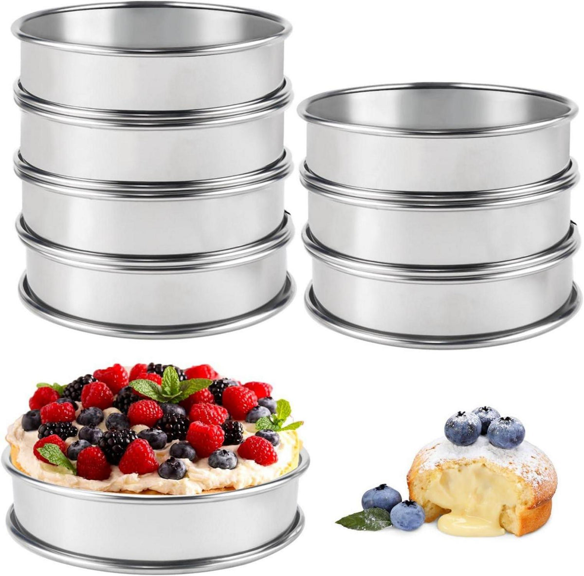 Crumpet Ringe 10cm 8 Stück Muffin Backringe Edelstahl 304