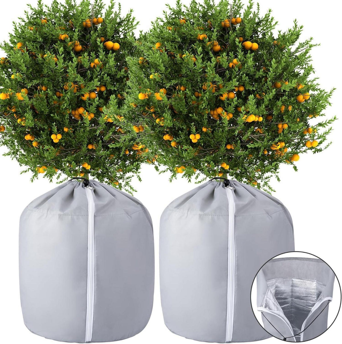 2er Set Thermo Topfschutz 70x65cm Winter Pflanzabdeckung