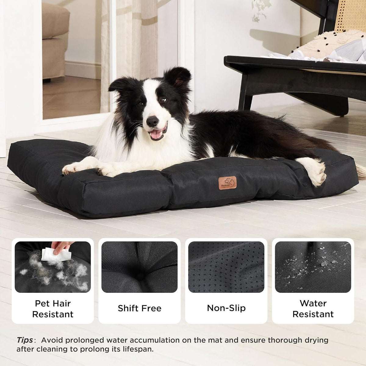Hundebett XL kühlend waschbar 91x68cm tiefschwarz