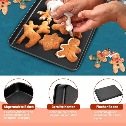 Antihaft Backblech Set | 2x 26,5x20,5cm & 1x 40,5x30,5cm