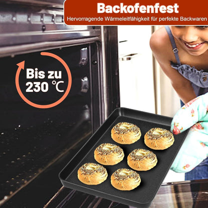 Antihaft Backblech Set | 2x 26,5x20,5cm & 1x 40,5x30,5cm