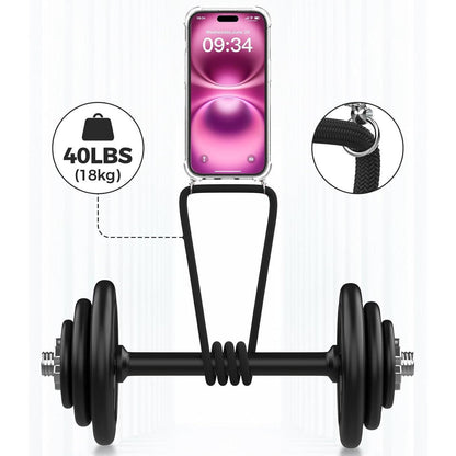 iPhone 16 Umhängehülle mit Band – Transparent & Verstellbar