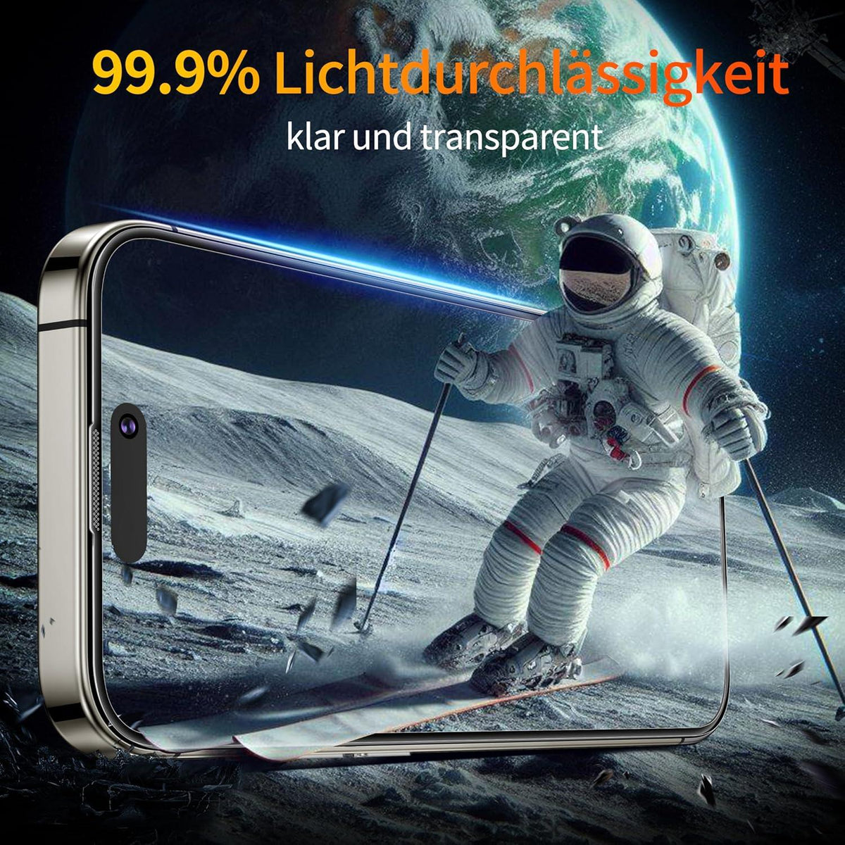 Displayschutz Panzerglas für iPhone 15/14 Pro/16 6,1'' 2x