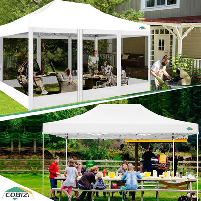 Faltpavillon 3x4.5m – Wasserdicht, UV-Schutz & Mesh-Seitenwände