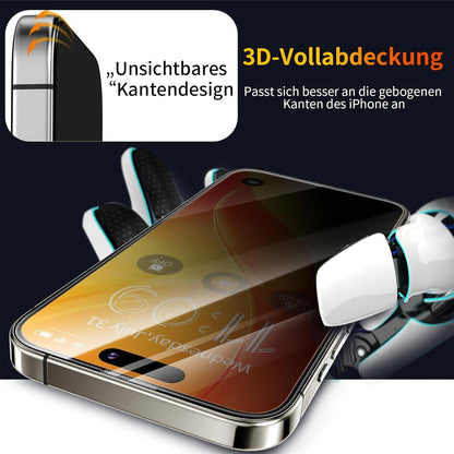 Tentoki Panzerglas Schutzfolie iPhone 15 Pro 6,1 Zoll Privacy Schutz Anti-Spionage HD Klar 9H Glas 2 Stück