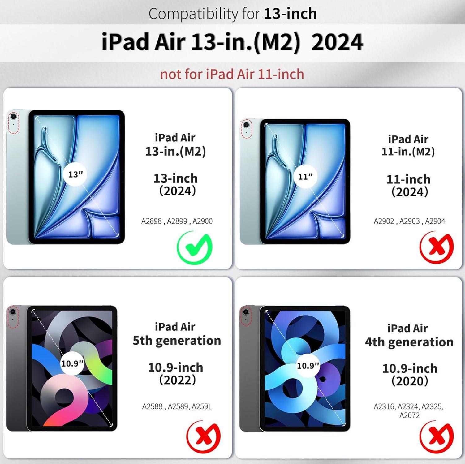 EasyAcc iPad Air 13 Zoll M2 2024 Hülle Transluzent