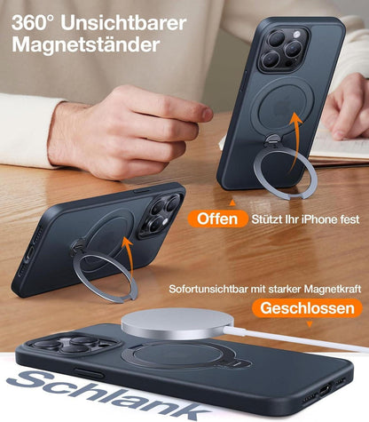 TORRAS 360° Ostand Spin iPhone 16 Pro Max Hülle Magsafe Militärschutz