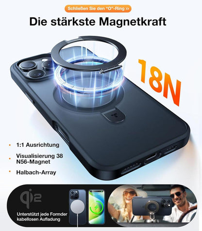 Hülle für iPhone 16 Pro Max MagSafe Magnetkraft Ständer Militärischer