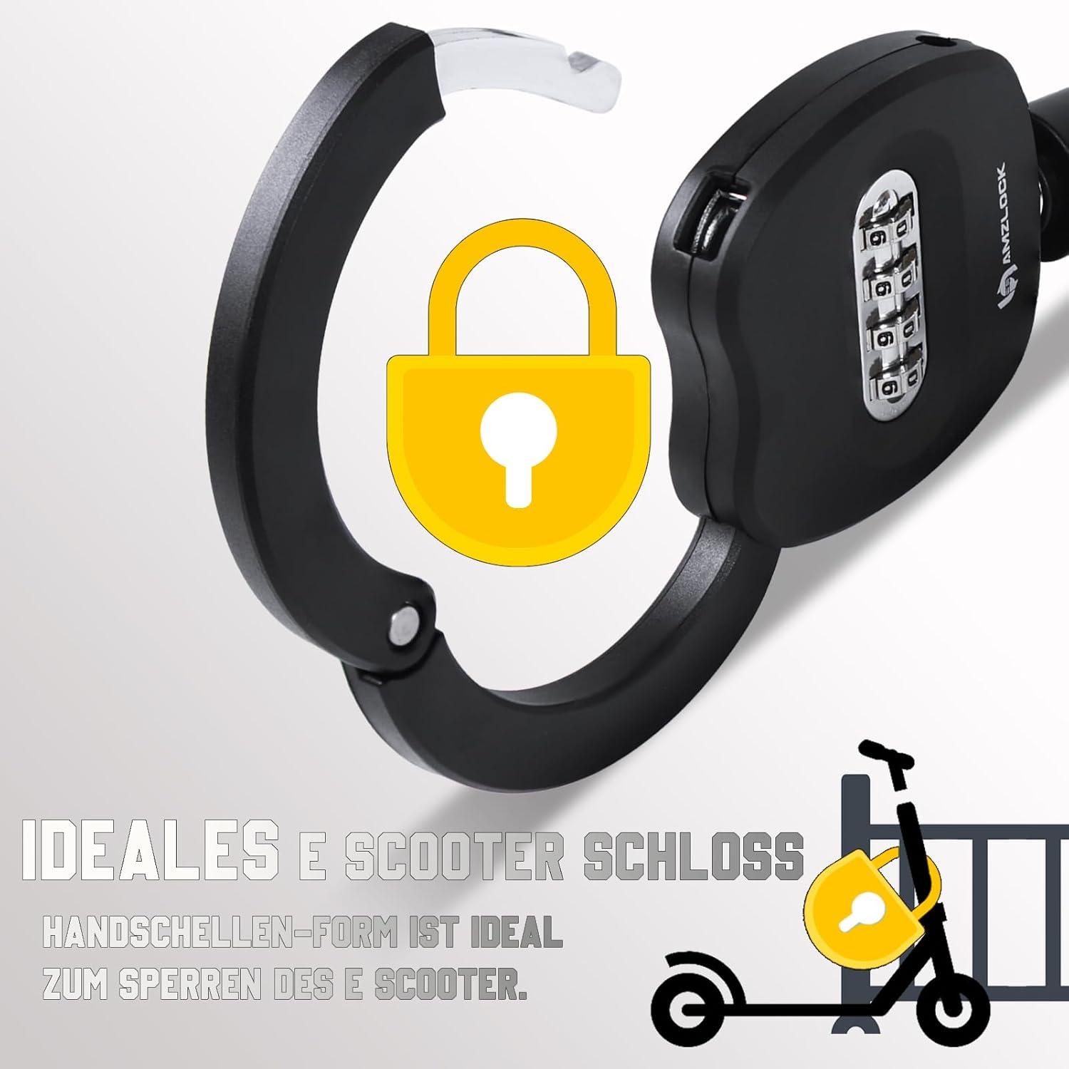 E Scooter Zahlenschloss | Roller Schloss 65cm 8mm Stahlkette