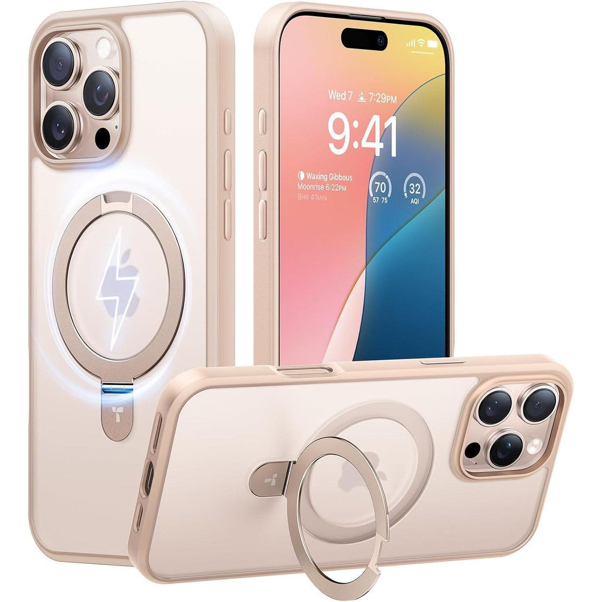 Schutzhülle iPhone 16 Pro mit Ständer, MagSafe, transparent