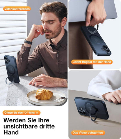 TORRAS Ostand iPhone 16 Hülle MagSafe Militärischer Schutz Schwarz