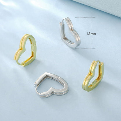 Herz Creolen Silber 925 mit Moissanite, Huggies in Schleife