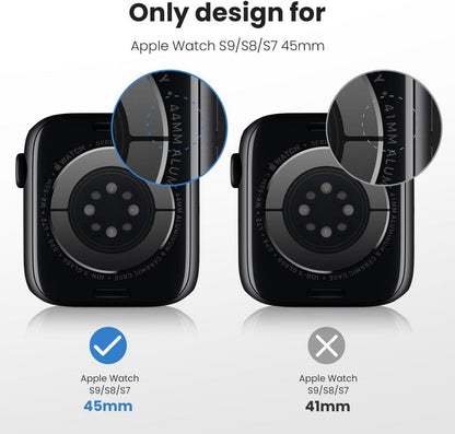 Schutzfolie für Apple Watch Series 9/8/7 45mm Panzerfolie Schwarz