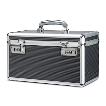 Medikamentenkoffer mit Schloss & Tablettenbox Grau Large