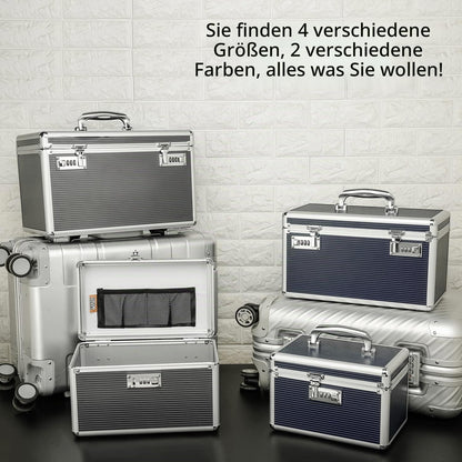 Medikamentenkoffer mit Schloss & Tablettenbox Grau Large