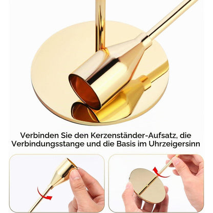 Kerzenständer Gold 3er Set für Stabkerzen