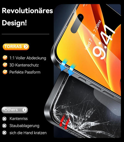 TORRAS iPhone 16 Pro Max Panzerglas Schutzfolie 9H+ 2er Pack