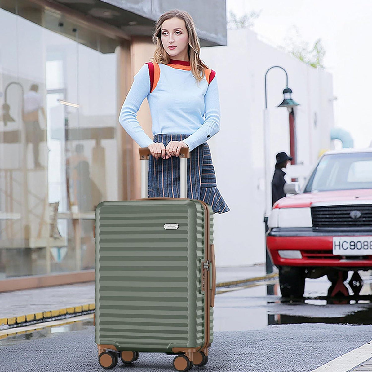 Leichter Hartschalenkoffer Groß Polycarbonat Erweiterbar XL-Set