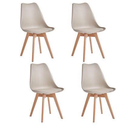 4er Set Esszimmerstühle Modern, Khaki, Buchenbeine