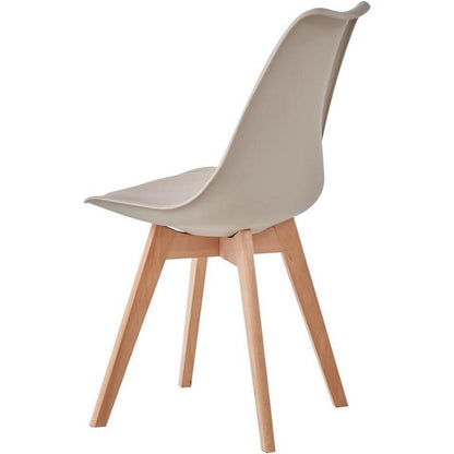 6er Set Esszimmerstühle Modern, Khaki, Buchenbeine