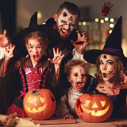 Halloween Tattoos Gesicht 10 Blatt für Erwachsene & Kinder