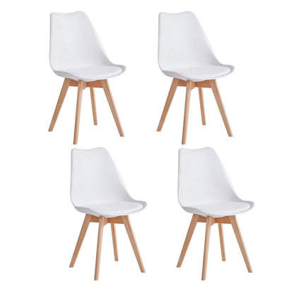 4er-Set Esszimmerstühle Nordic Weiß – Massivholz Buche