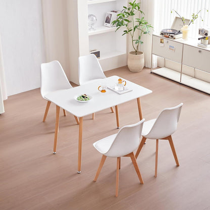 4er-Set Esszimmerstühle Nordic Weiß – Massivholz Buche