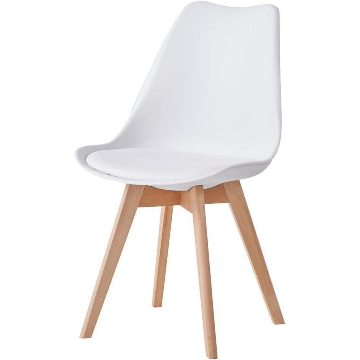 4er-Set Esszimmerstühle Nordic Weiß – Massivholz Buche