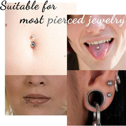 32stk Piercing Kugel Set 1,2mm Chirurgenstahl Silber