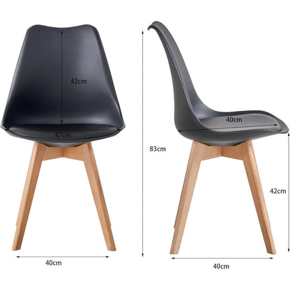 6 Esszimmerstühle Nordic Design, Bugholzbeine Schwarz