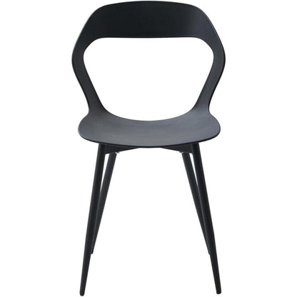 Nordischer Esszimmerstuhl 6er Set mit Metallbeinen, Schwarz