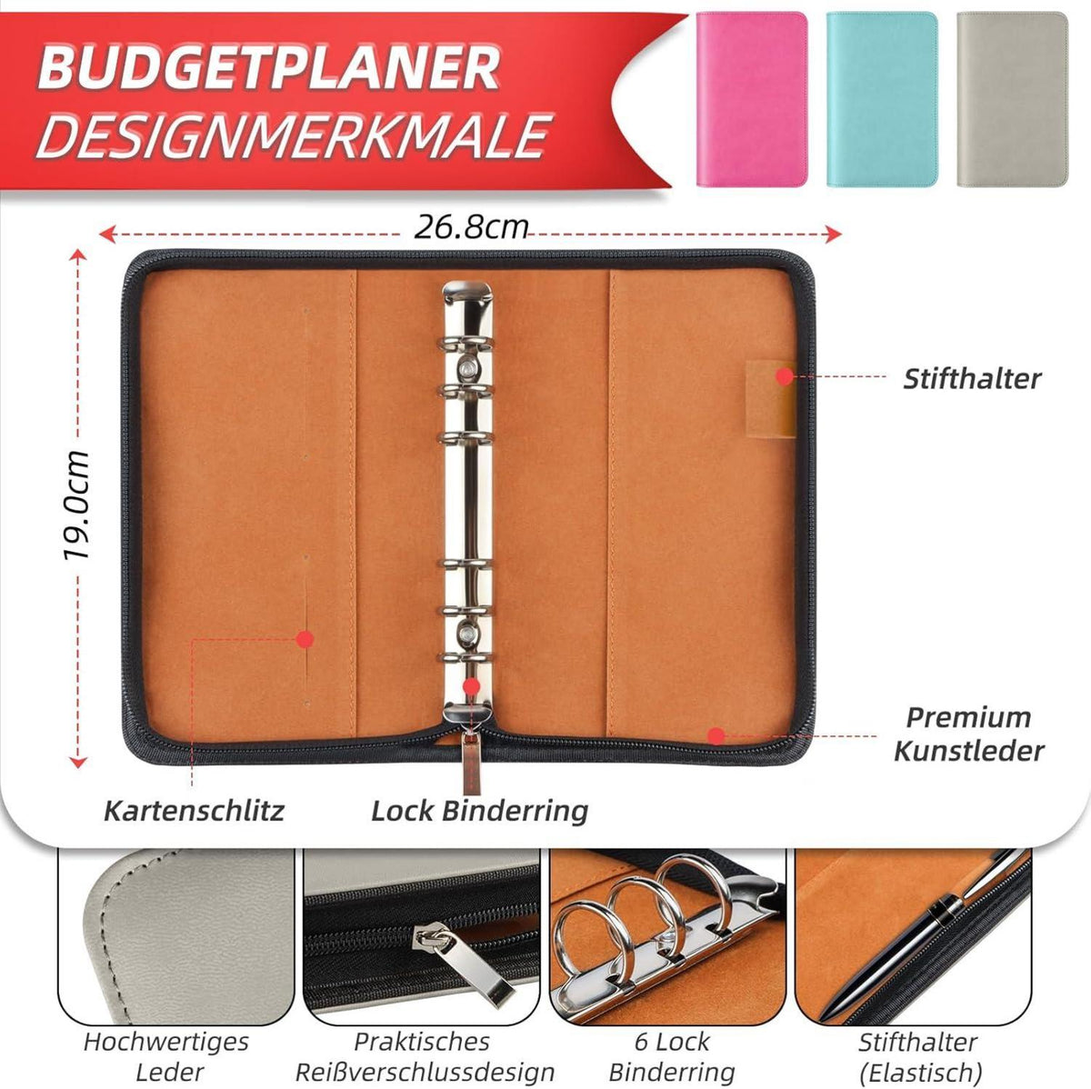Upgrade Budget Planner A6 mit Reißverschluss - Deutsch Startset & 8