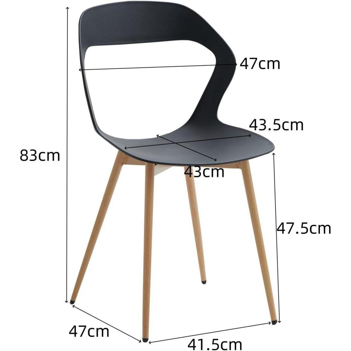 Nordischer Esszimmerstuhl Set 6er – Schwarz & Holz, Modern & Bequem