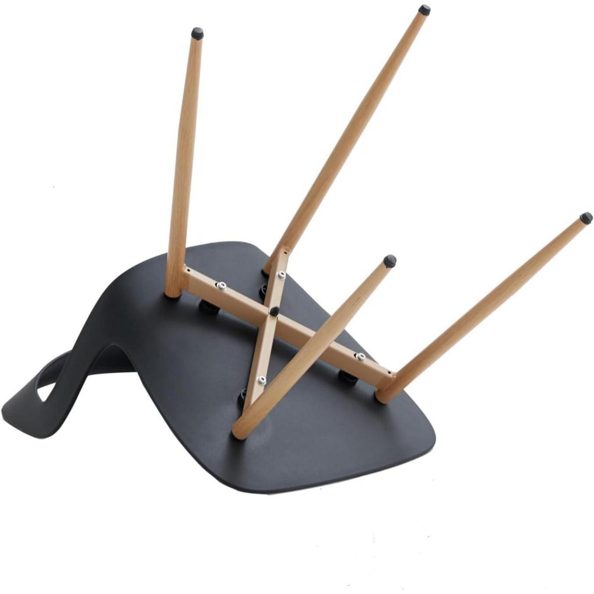 Nordischer Esszimmerstuhl Set 6er – Schwarz & Holz, Modern & Bequem