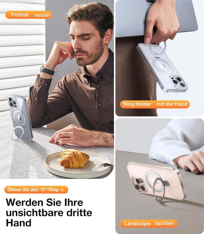 TORRAS Ostand iPhone 16 Pro Max Hülle MagSafe Militärischer Schutz Smartphone Case Transparent