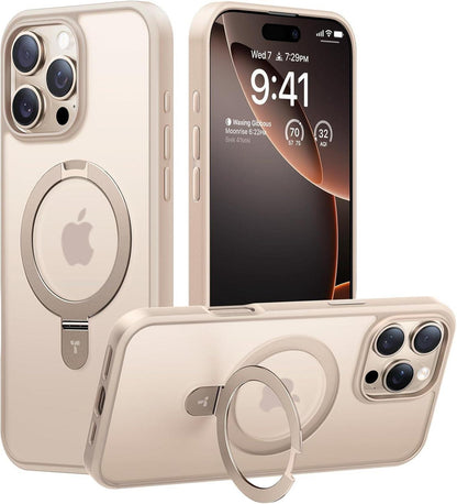 iPhone 16 Pro Max Hülle MagSafe Ostand Militärschutz Gold