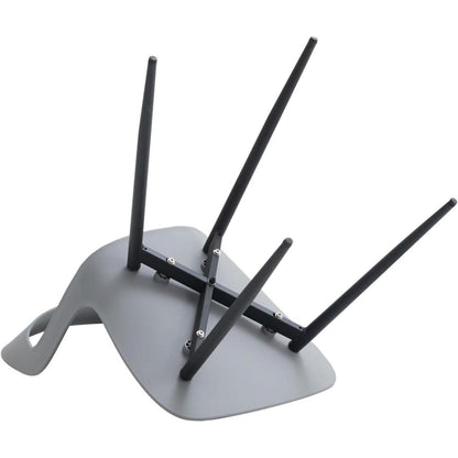 Nordischer Esszimmerstuhl Set 4er – Grau & Schwarz, Metallbeine